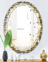Abstract Gold Mosaic - Modern Round or Oval Wall Mirror - Triple C