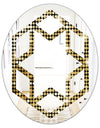 Abstract Gold Mosaic - Modern Round or Oval Wall Mirror - Hexagon Star