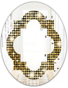 Abstract Gold Mosaic - Modern Round or Oval Wall Mirror - Quatrefoil