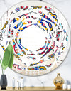 Retro handdrawn flowers II - Modern Round or Oval Wall Mirror - Whirl
