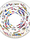 Retro handdrawn flowers II - Modern Round or Oval Wall Mirror - Whirl