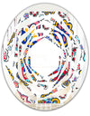 Retro handdrawn flowers II - Modern Round or Oval Wall Mirror - Whirl