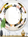 Autumn leaves lace textured pattern - Modern Round or Oval Wall Mirror - Space