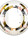 Autumn leaves lace textured pattern - Modern Round or Oval Wall Mirror - Space