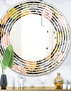 Autumn leaves lace textured pattern - Modern Round or Oval Wall Mirror - Wave