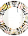 Autumn leaves lace textured pattern - Modern Round or Oval Wall Mirror - Wave
