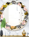 Autumn leaves lace textured pattern - Modern Round or Oval Wall Mirror - Leaves