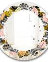 Autumn leaves lace textured pattern - Modern Round or Oval Wall Mirror - Leaves