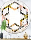 Autumn leaves lace textured pattern - Modern Round or Oval Wall Mirror - Hexagon Star