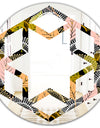 Autumn leaves lace textured pattern - Modern Round or Oval Wall Mirror - Hexagon Star