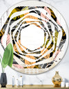 Autumn leaves lace textured pattern - Modern Round or Oval Wall Mirror - Whirl