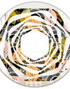 Autumn leaves lace textured pattern - Modern Round or Oval Wall Mirror - Whirl