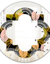 Autumn leaves lace textured pattern - Modern Round or Oval Wall Mirror - Quatrefoil