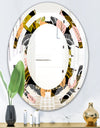Autumn leaves lace textured pattern - Modern Round or Oval Wall Mirror - Space
