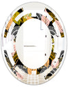Autumn leaves lace textured pattern - Modern Round or Oval Wall Mirror - Space