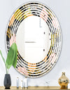 Autumn leaves lace textured pattern - Modern Round or Oval Wall Mirror - Wave