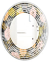 Autumn leaves lace textured pattern - Modern Round or Oval Wall Mirror - Wave