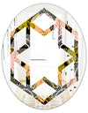 Autumn leaves lace textured pattern - Modern Round or Oval Wall Mirror - Hexagon Star