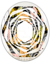 Autumn leaves lace textured pattern - Modern Round or Oval Wall Mirror - Whirl