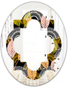 Autumn leaves lace textured pattern - Modern Round or Oval Wall Mirror - Quatrefoil