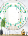 Retro Butterflies I - Modern Round or Oval Wall Mirror - Space