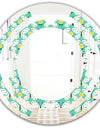 Retro Butterflies I - Modern Round or Oval Wall Mirror - Space