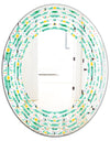 Retro Butterflies I - Modern Round or Oval Wall Mirror - Wave