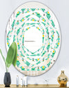 Retro Butterflies I - Modern Round or Oval Wall Mirror - Whirl