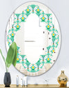 Retro Butterflies I - Modern Round or Oval Wall Mirror - Quatrefoil