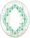 Retro Butterflies I - Modern Round or Oval Wall Mirror - Quatrefoil