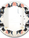 Retro Circular Pattern II - Modern Round or Oval Wall Mirror - Leaves