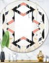 Retro Circular Pattern II - Modern Round or Oval Wall Mirror - Hexagon Star