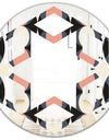 Retro Circular Pattern II - Modern Round or Oval Wall Mirror - Hexagon Star