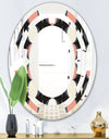 Retro Circular Pattern II - Modern Round or Oval Wall Mirror - Space