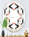 Retro Circular Pattern II - Modern Round or Oval Wall Mirror - Hexagon Star