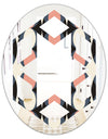 Retro Circular Pattern II - Modern Round or Oval Wall Mirror - Hexagon Star