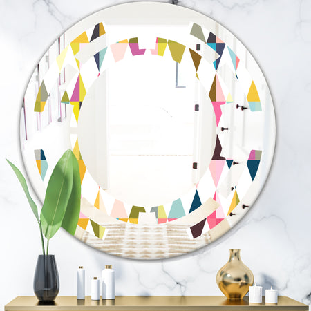 Diamond Retro VII - Modern Round or Oval Wall Mirror - Space