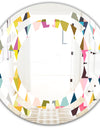 Diamond Retro VII - Modern Round or Oval Wall Mirror - Space