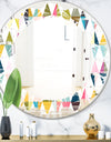Diamond Retro VII - Modern Round or Oval Wall Mirror - Leaves