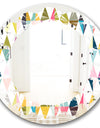 Diamond Retro VII - Modern Round or Oval Wall Mirror - Leaves