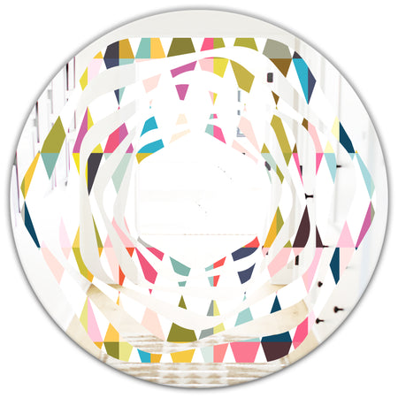 Diamond Retro VII - Modern Round or Oval Wall Mirror - Whirl