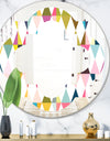 Diamond Retro VII - Modern Round or Oval Wall Mirror - Quatrefoil