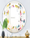 Diamond Retro VII - Modern Round or Oval Wall Mirror - Space