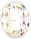 Diamond Retro VII - Modern Round or Oval Wall Mirror - Space