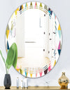 Diamond Retro VII - Modern Round or Oval Wall Mirror - Triple C
