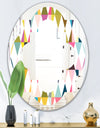 Diamond Retro VII - Modern Round or Oval Wall Mirror - Quatrefoil