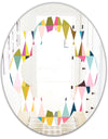 Diamond Retro VII - Modern Round or Oval Wall Mirror - Quatrefoil