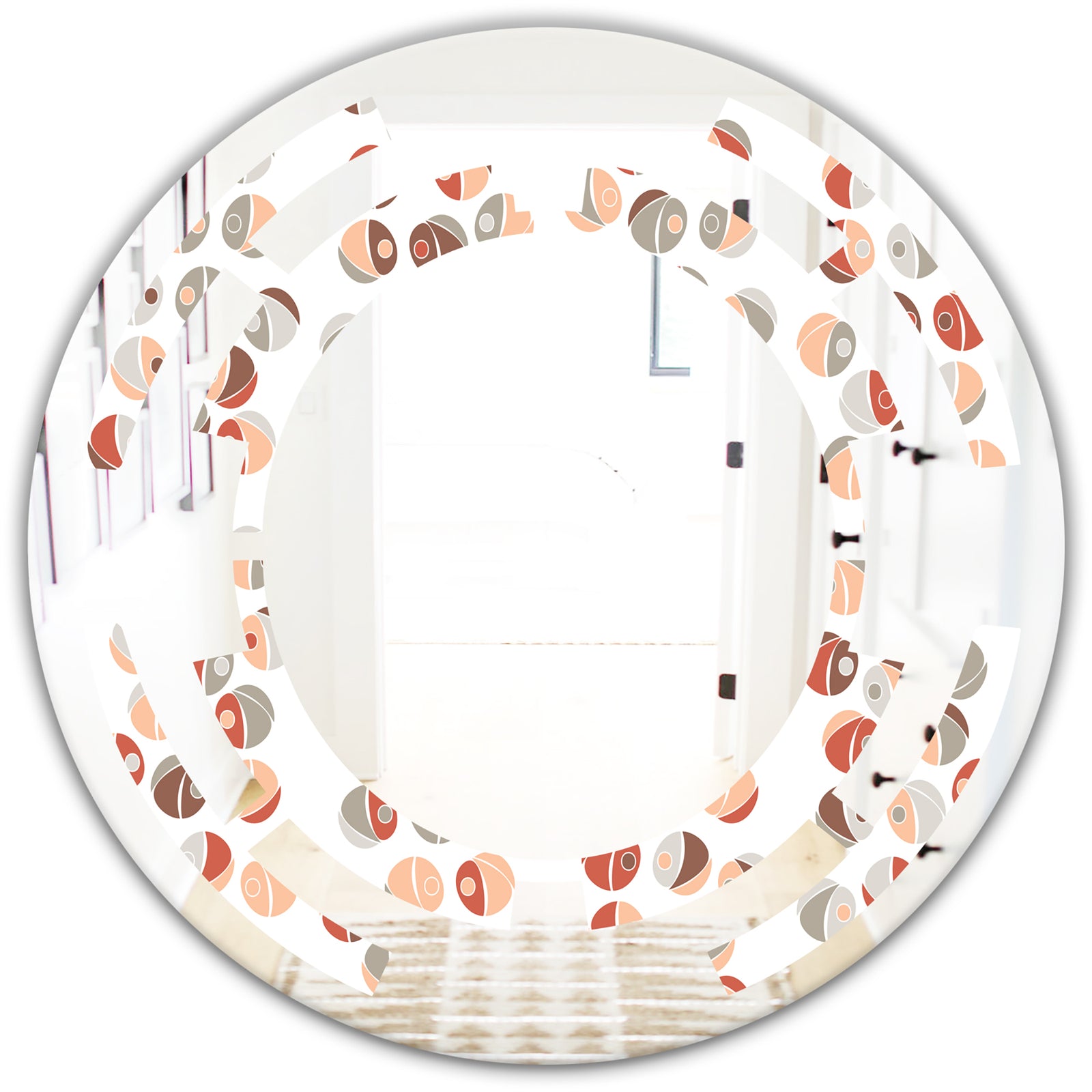 Retro Abstract Design XIX - Modern Round or Oval Wall Mirror - Space