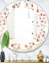 Retro Abstract Design XIX - Modern Round or Oval Wall Mirror - Leaves