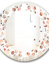 Retro Abstract Design XIX - Modern Round or Oval Wall Mirror - Leaves